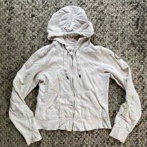 EVER brand white embroidered hoodie